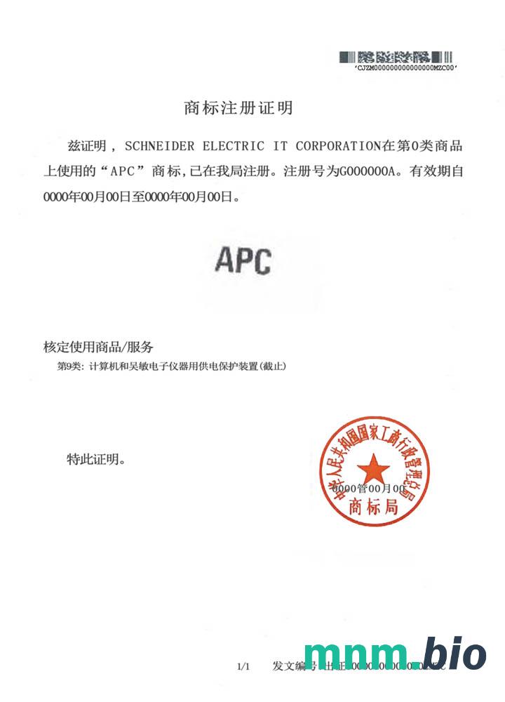 Trademark registration certyfikat